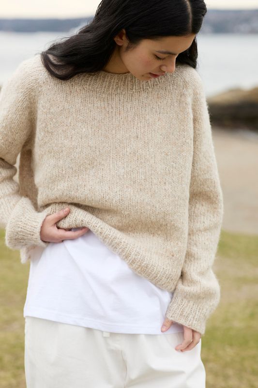 Gaya høstgenser (Tweed lys beige) 